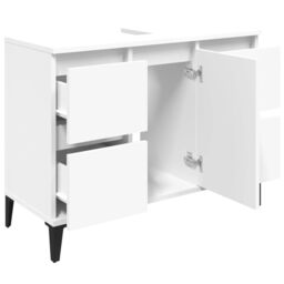Berkfield Home Sink Cabinet White 80x33x60 cm Engineered Wood - Size: 80 x 33 x 60 cm - thumbnail 6