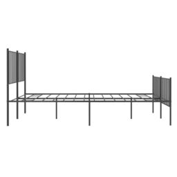 Berkfield Home Metal Bed Frame with Headboard & Footboard Black 120x190 cm Small Double - thumbnail 6