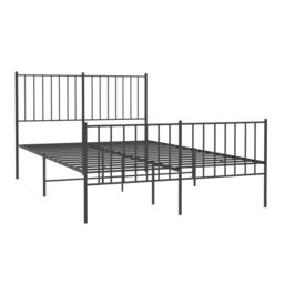 Berkfield Home Metal Bed Frame with Headboard & Footboard Black 120x190 cm Small Double - thumbnail 4