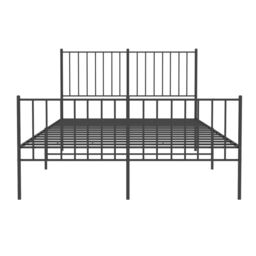 Berkfield Home Metal Bed Frame with Headboard & Footboard Black 120x190 cm Small Double - thumbnail 5
