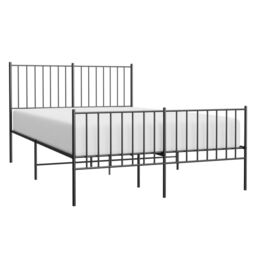 Berkfield Home Metal Bed Frame with Headboard & Footboard Black 120x190 cm Small Double - thumbnail 3