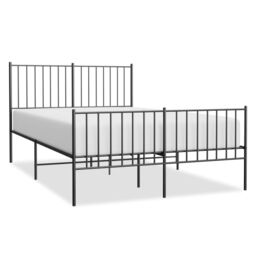 Berkfield Home Metal Bed Frame with Headboard & Footboard Black 120x190 cm Small Double - thumbnail 2