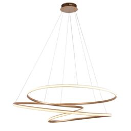 Loops Satin Gold XL Ceiling Pendant Tape Light & Matt White Diffuser - Warm White LED