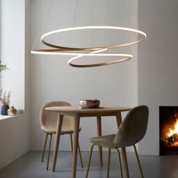 Loops Satin Gold XL Ceiling Pendant Tape Light & Matt White Diffuser - Warm White LED - thumbnail 3