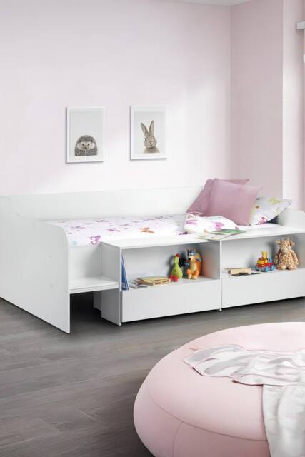 Julian Bowen Stella Single White Low Sleeper Bed with Storage - image 1