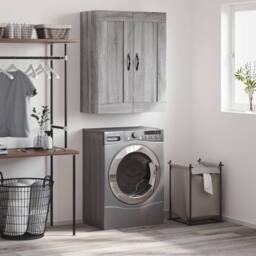 Berkfield Home Wall Mounted Cabinet Grey Sonoma 69.5x34x90 cm Engineered Wood - thumbnail 2