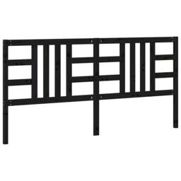 Berkfield Home Beautiful Bed Headboard Black 206x4x100 cm Solid Wood Pine - Size: 206 x 4 x 100 cm - thumbnail 6