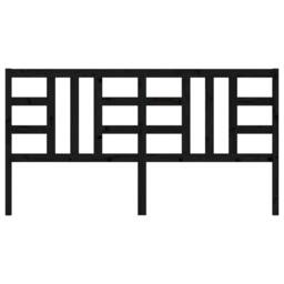 Berkfield Home Beautiful Bed Headboard Black 206x4x100 cm Solid Wood Pine - Size: 206 x 4 x 100 cm - thumbnail 4