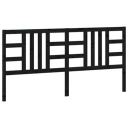 Berkfield Home Beautiful Bed Headboard Black 206x4x100 cm Solid Wood Pine - Size: 206 x 4 x 100 cm - thumbnail 3