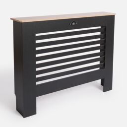 OHS Wood Effect Radiator Cover Sideboard Shelf in Black - Size: Small - thumbnail 6