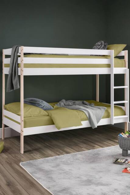 Julian Bowen Nova Single White & Wood Effect Bunk Bed - image 1
