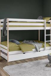 Julian Bowen Nova Single White & Wood Effect Bunk Bed - thumbnail 2