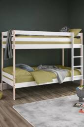 Julian Bowen Nova Single White & Wood Effect Bunk Bed - thumbnail 1