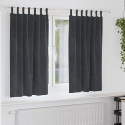 Berkfield Home Blackout Curtains with Hanging Loops 2 pcs Light Grey Velvet
