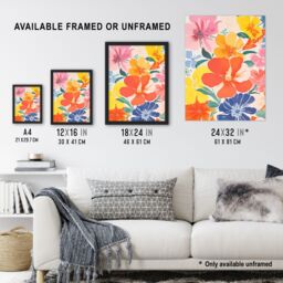 Artery8 Blooming Marvelous By Sofia Francis Geranium Flowers Artwork Colourful Bright & Happy Painting Unframed Wall Art Print Poster Home Decor - thumbnail 3