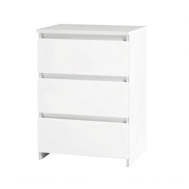 Nordara Modern White Bedside Table 3 Drawers Storage Side End Cabinet - Size: 110 cm x 35 cm - image 1