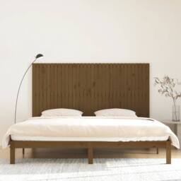 Berkfield Home Wall Headboard Honey Brown 204x3x110 cm Solid Wood Pine - Size: 204 x 3 x 110 cm - thumbnail 1