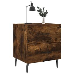 Berkfield Home Bedside Cabinets 2 pcs Smoked Oak 40x35x47.5 cm Engineered Wood in Brown - thumbnail 3