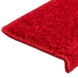 Berkfield Home Decorative Carpet Stair Treads 15 pcs 65x21x4 cm Red - Size: Medium - thumbnail 6