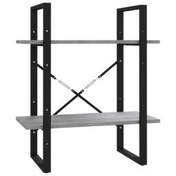 Berkfield Home 2-Tier Book Cabinet Grey Sonoma 60x30x70 cm Engineered Wood - Size: 60 x 30 x 70 cm - thumbnail 1