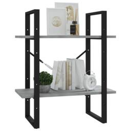 Berkfield Home 2-Tier Book Cabinet Grey Sonoma 60x30x70 cm Engineered Wood - Size: 60 x 30 x 70 cm - thumbnail 4
