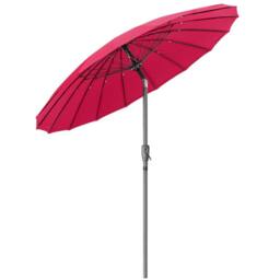 Christow 2m Shanghai Parasol Garden Umbrella Tilting Sunshade UV Resistant in Raspberry - thumbnail 1