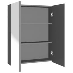 Berkfield Home Bathroom Mirror Cabinet 60x15x75 cm MDF Anthracite in Black - Size: 60 x 15 x 75 cm - thumbnail 2
