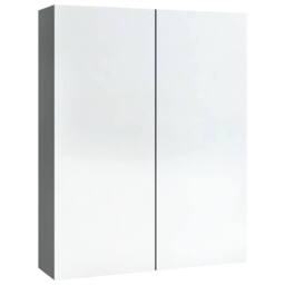 Berkfield Home Bathroom Mirror Cabinet 60x15x75 cm MDF Anthracite in Black - Size: 60 x 15 x 75 cm - thumbnail 4