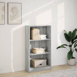 Berkfield Home Decorative Bookcase Grey Sonoma 60x24x109 cm Engineered Wood - Size: 60 x 24 x 109 cm - thumbnail 1