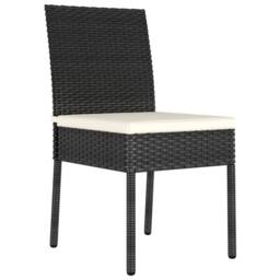 Berkfield Home Modern Garden Dining Chairs 2 pcs Poly Rattan Black - thumbnail 3