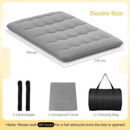 EONLION Double Size Floor Mattress Futon Mattress in Grey - thumbnail 2