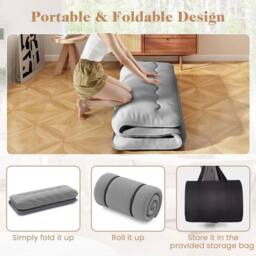 EONLION Double Size Floor Mattress Futon Mattress in Grey - thumbnail 5