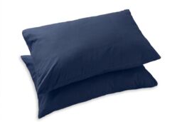 Snug City Polycotton Plain Dyed Housewife Pillowcase Pair in Navy - thumbnail 3