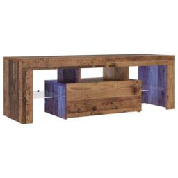 Berkfield Home TV Cabinet with LED Lights Old Wood 120x36.5x40 cm Engineered Wood in Brown - thumbnail 5