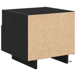 Berkfield Home Bedside Cabinet with LED Lights Black Oak 40x39x37 cm - Size: 40 x 39 x 37 cm - thumbnail 8