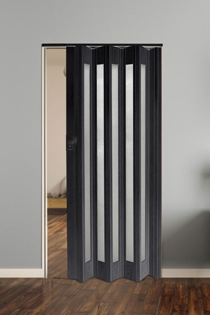 Living and Home PVC Accordion Folding Door in Black - image 1
