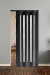 Living and Home PVC Accordion Folding Door in Black - thumbnail 1