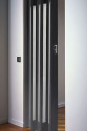 Living and Home PVC Accordion Folding Door in Black - thumbnail 3