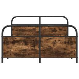 Berkfield Home Metal Bed Frame without Mattress Smoked Oak 140x200 cm in Brown - thumbnail 5