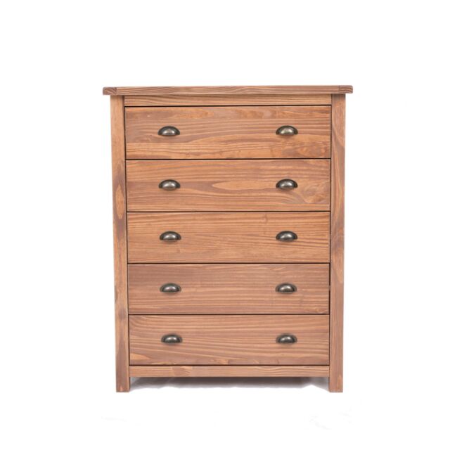 Cabinet Bits Padua 5 Drawer Chest of Drawers Brass Cup Handle in Brown - image 1