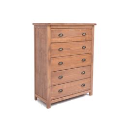 Cabinet Bits Padua 5 Drawer Chest of Drawers Brass Cup Handle in Brown - thumbnail 2