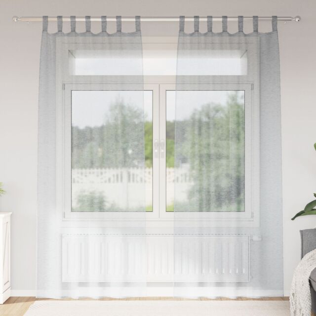 Berkfield Home Curtains with Curtains 2 pcs Dark gray 140 x 245 cm Polyester in Grey - image 1