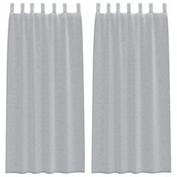 Berkfield Home Curtains with Curtains 2 pcs Dark gray 140 x 245 cm Polyester in Grey - thumbnail 2