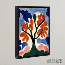 "Artery8 Abstract Autumn Tree Framed Canvas Wall Art Print - Size: W12"" x H16""" - thumbnail 2