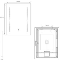 Loops 390 x 500mm IP44 LED Bathroom Mirror - Tunable White - Demister & Shaver Socket - thumbnail 3