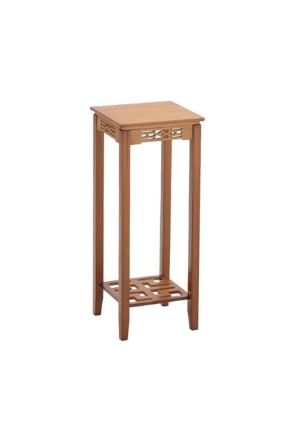 Garden Sanctuary 2-Tier Bamboo Plant Stand Classic Chinese Style Flower Stand in Brown - image 1