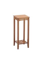 Garden Sanctuary 2-Tier Bamboo Plant Stand Classic Chinese Style Flower Stand in Brown