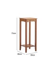 Garden Sanctuary 2-Tier Bamboo Plant Stand Classic Chinese Style Flower Stand in Brown - thumbnail 4