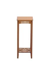 Garden Sanctuary 2-Tier Bamboo Plant Stand Classic Chinese Style Flower Stand in Brown - thumbnail 2