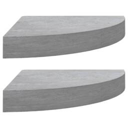 Berkfield Home Wall Corner Shelves 2 pcs Concrete Grey 35x35x3.8 cm MDF - thumbnail 1
